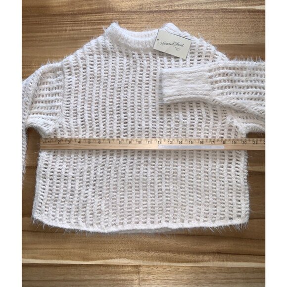 Universal Thread Womens Fabric Blend Cream Open-Knit Sweater Size XS - Picture 6 of 12
